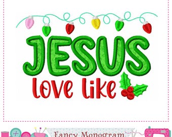 JESUS Applique Embroidery Design | Festive Christmas Decor & Love -2511U