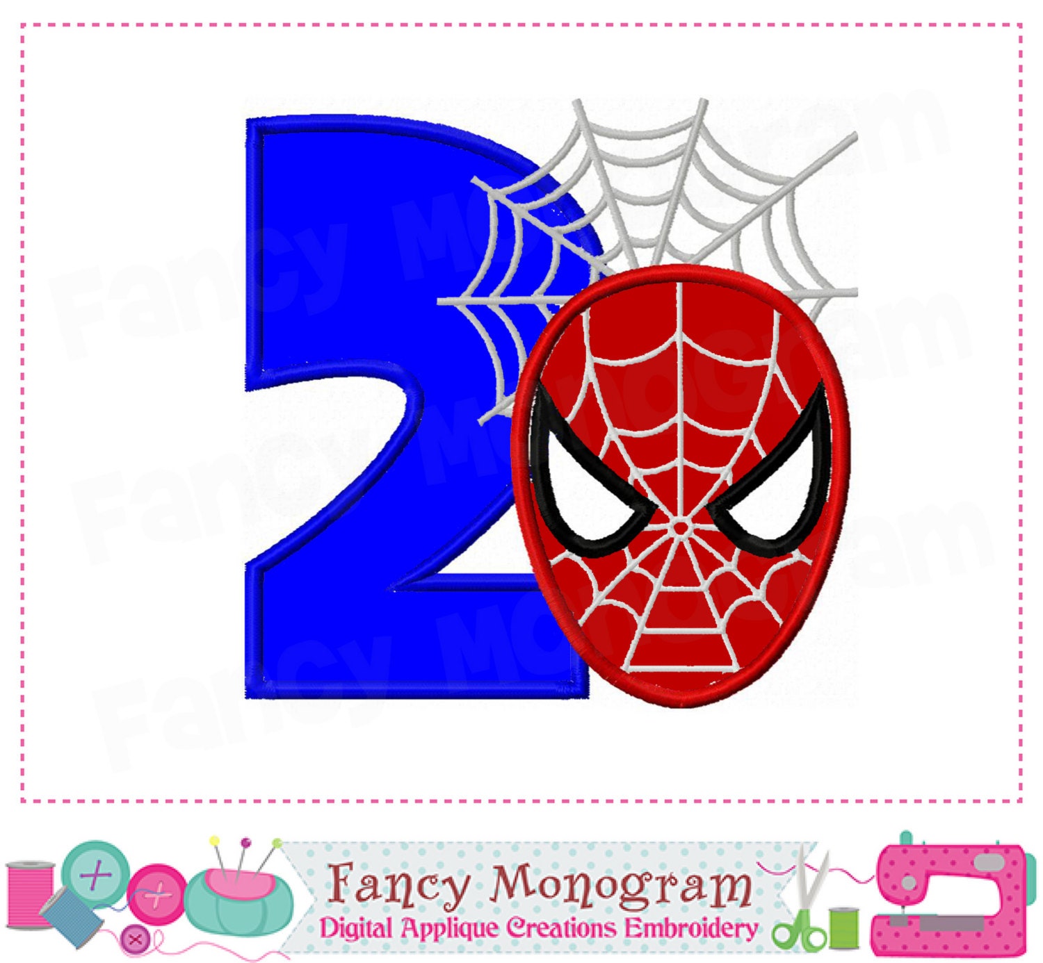 Spiderman Number 2 Applique Birthday Number 2 Applique My - Etsy