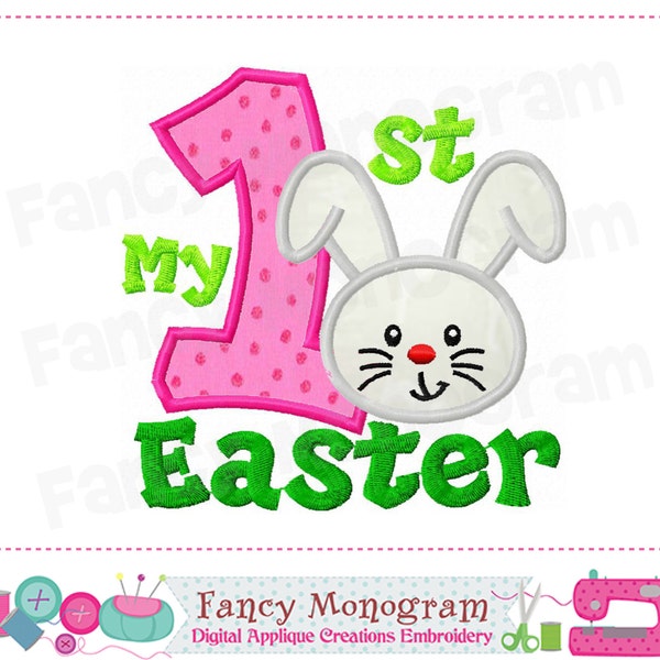 My 1st Easter - Easter Bunny - Bunny embroidery - Easter design - Bunny design - Bunny applique - My 1st Birthday - Babies applique 002