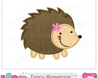 Adorable Hedgehog Machine Embroidery Applique - Floral Design
