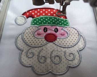 Santa Claus applique - Santa Claus embroidery - Santa design - Christmas applique - Christmas embroidery - Christmas design .