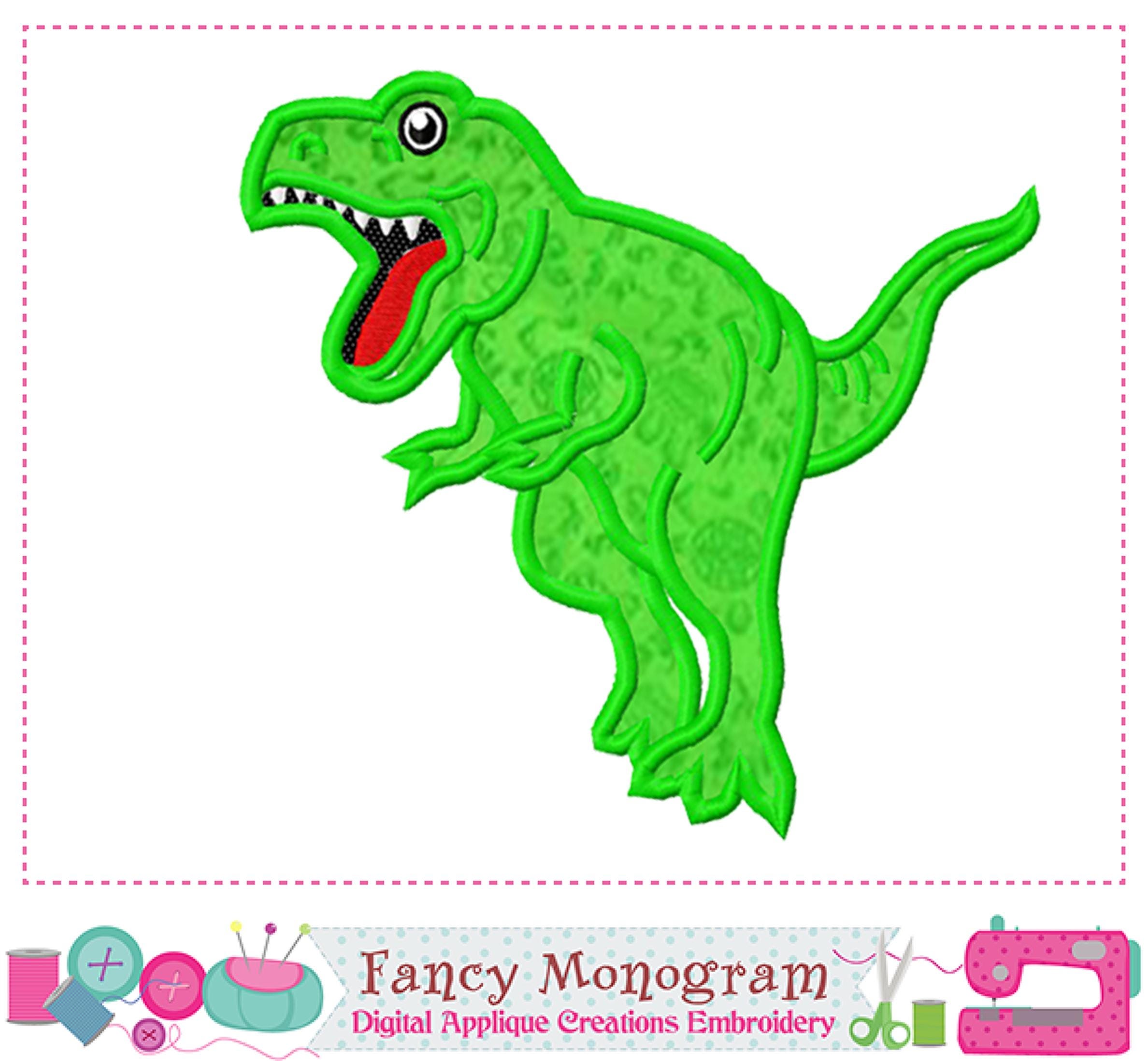 T-rex Machine Embroidery Applique - Dinosaur Design -233T - Etsy