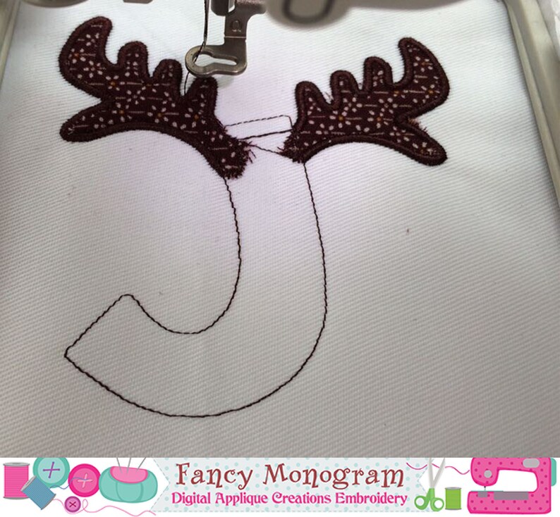 Reindeer Letters appliqueChristmas Monograms Etsy
