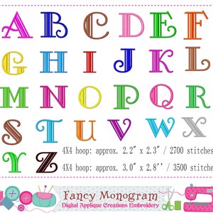 Custom Monogram Alphabet Embroidery Design - Large Font - Machine Embroidery Pattern  -871