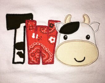 TWO applique for Cow Machine Embroidery Applique - embroidery design -04