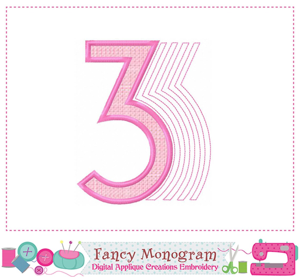 Numbers Applique Numbers Embroidery Numbers Design - Etsy