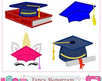 Graduation Applique Embroidery Design: Festive Celebration (Digital Design)