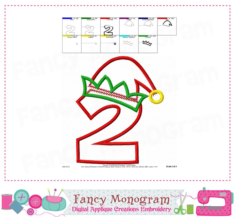 Elf Numbers Applique Christmas Numbers Applique Christmas Etsy