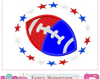 4th of July Football applique embroidery design - 4th of July  design - Patriotic applique-Independence Day - machine embroidery-232F