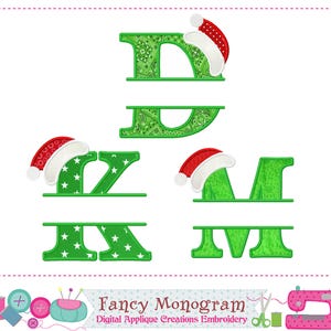 Split Letters Monograms Alphabet Design - Christmas Machine Embroidery Fonts -2311B