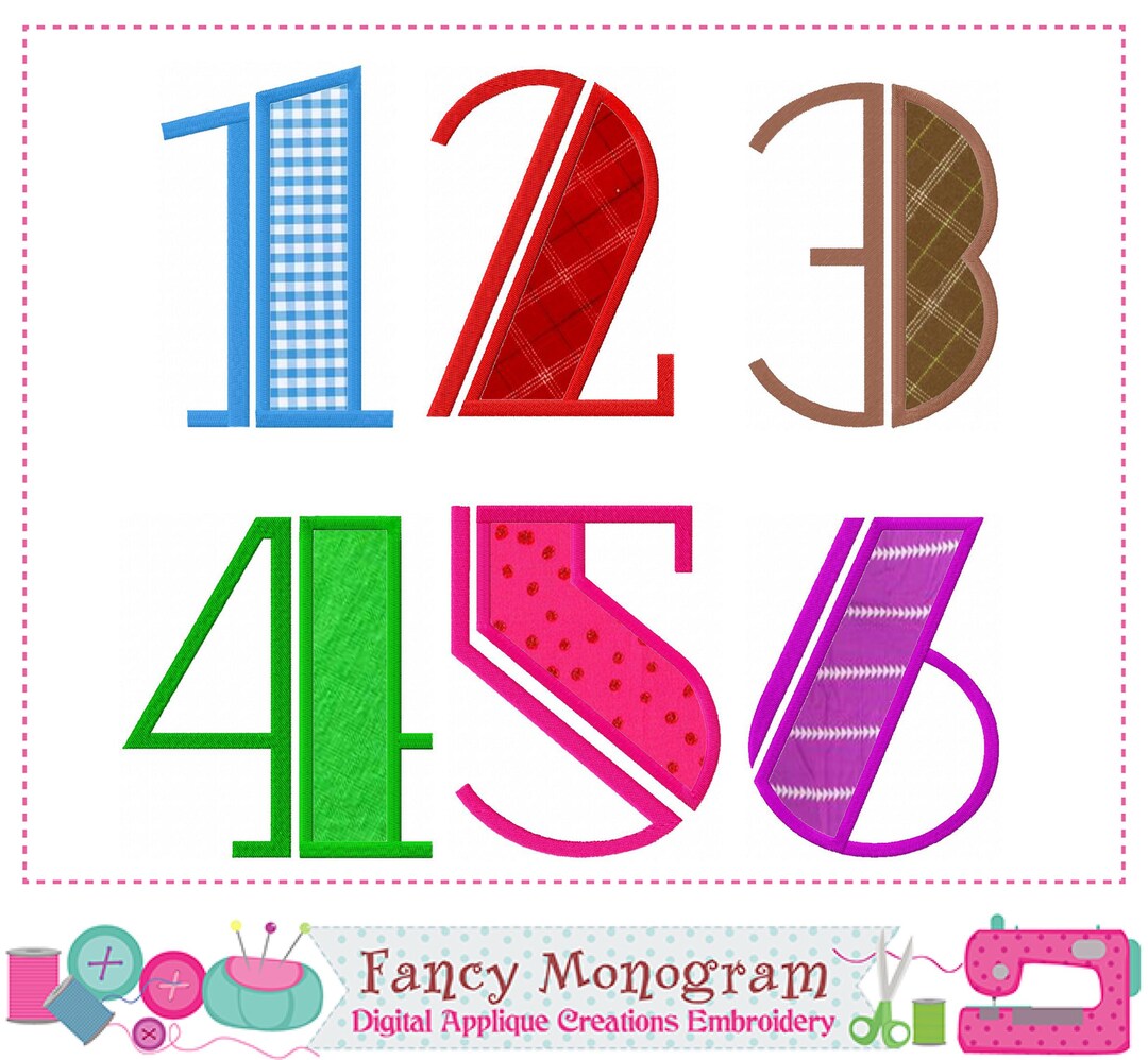 Custom Numbers Applique Embroidery Art Design for Kids' Clothing -19820 ...