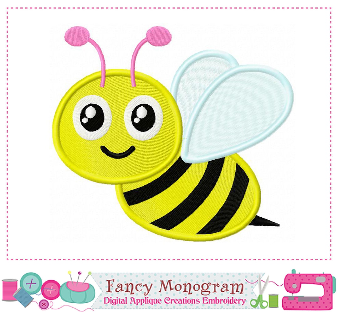 Bumble Bee Machine Embroidery Design (3x3 to 7x7 Inch) (digital ...