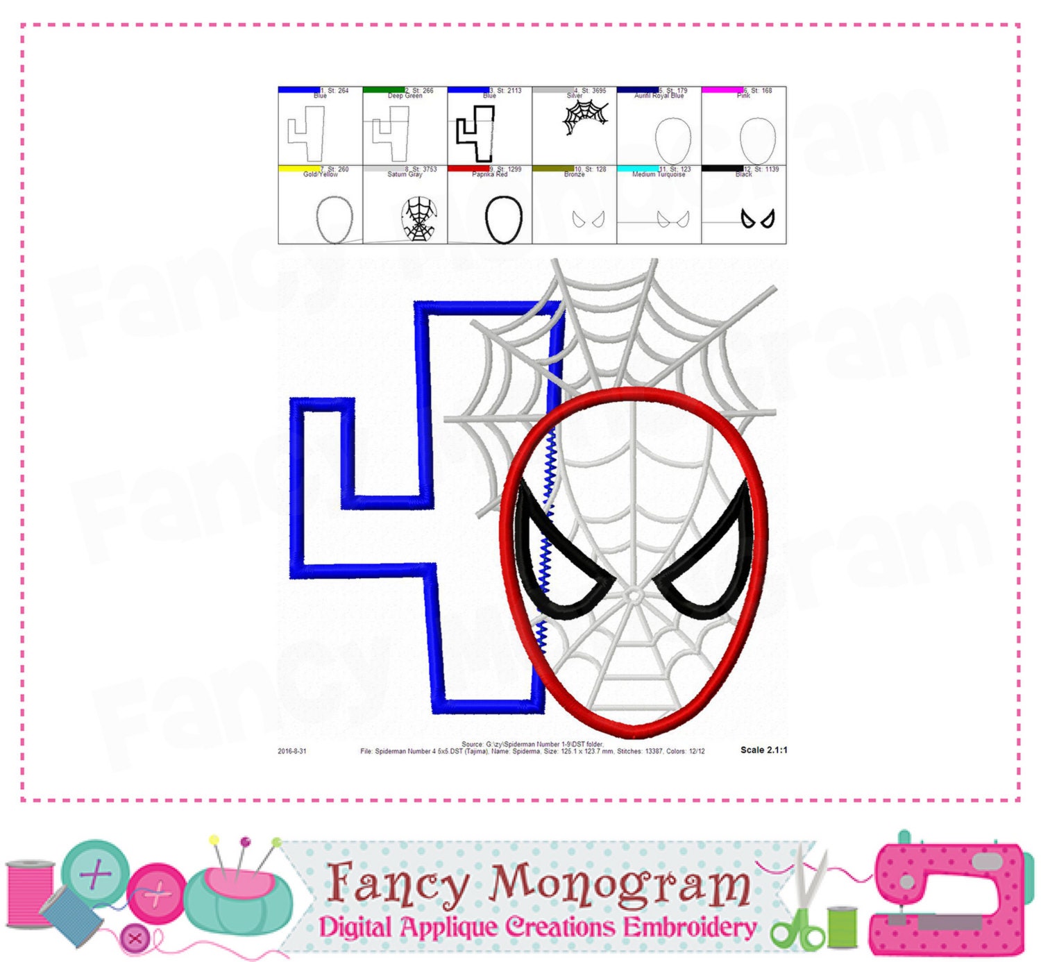 spiderman number 4 applique birthday number 4 applique my etsy