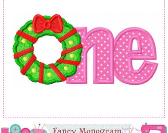 EINE Applikation Stechpalme Schleife - 1st Christmas Stickerei für Baby 2512O