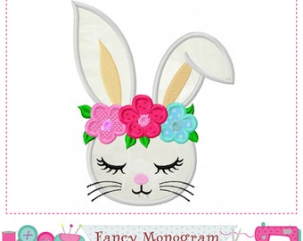 Bunny girl applique - Easter Bunny design - Bunny applique design - Easter embrodery - Easter applique design - Bunny girl design.-2121