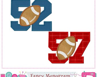 Super Bowl Football Numbers 50-59 Embroidery Applique Shirt Pattern -2555
