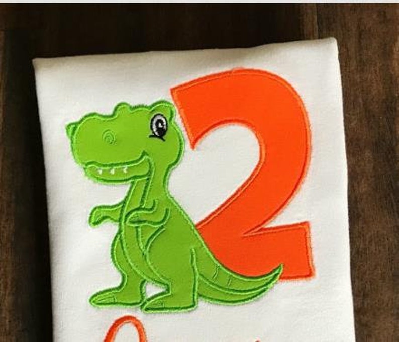 Trex Numbers Applique Dinosaur Numbers Embroidery Etsy