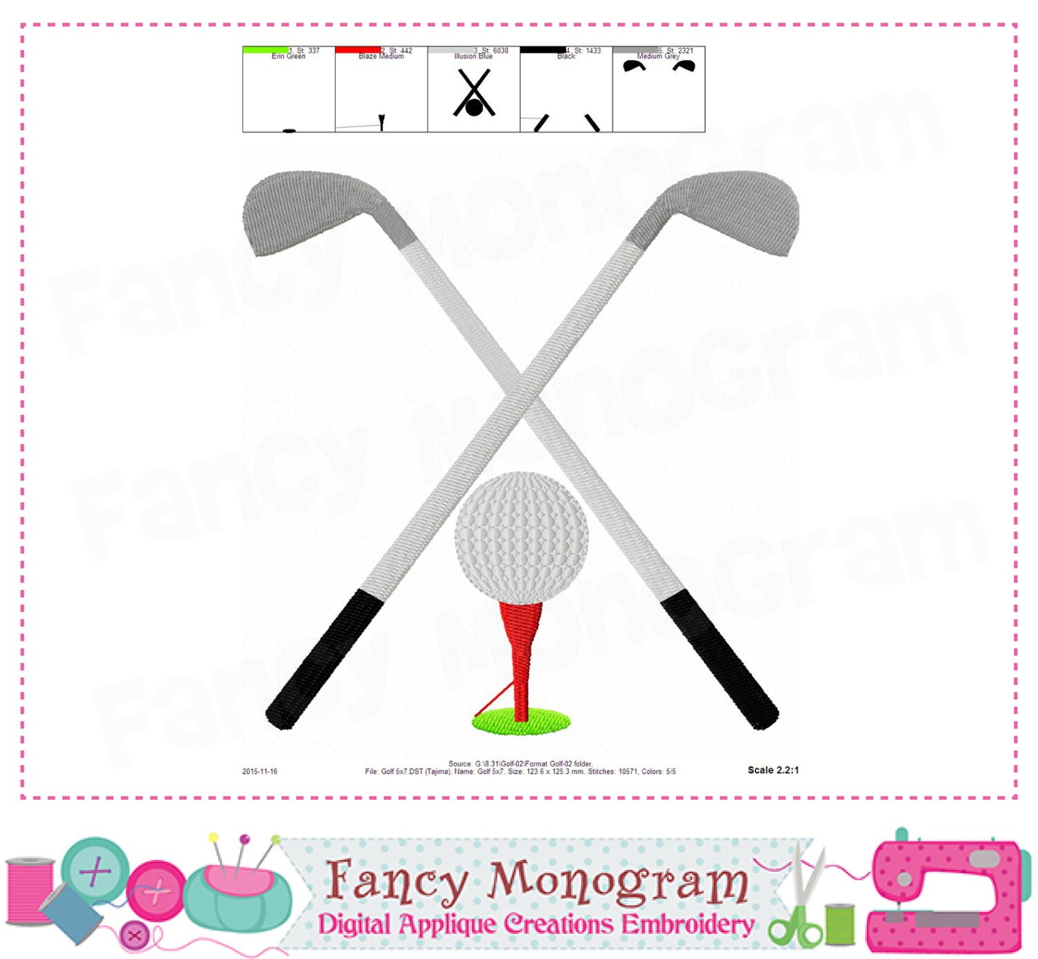 Golf Design Golf Embroidery Golf Machine Embroidery - Etsy