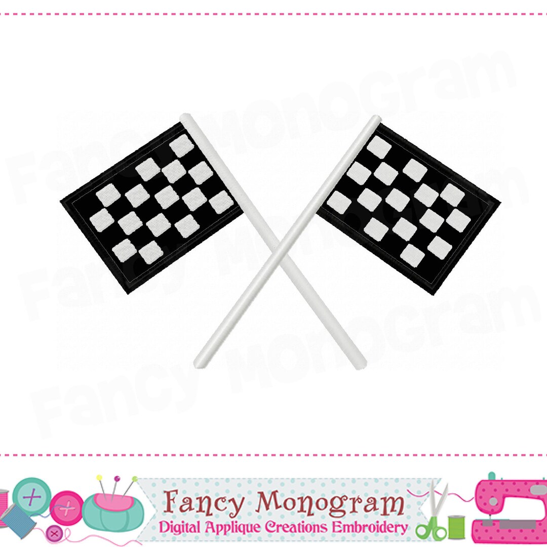 Race Flags Applique Gokarting Race Flags Design Race Flags Embroidery