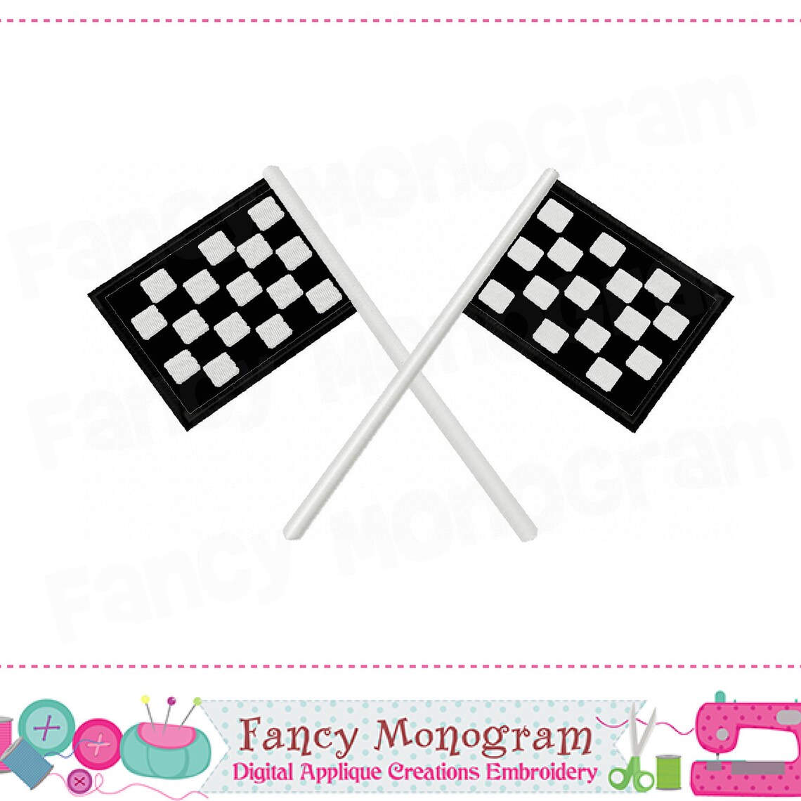 Race Flags Applique Gokarting Race Flags Design Race Etsy