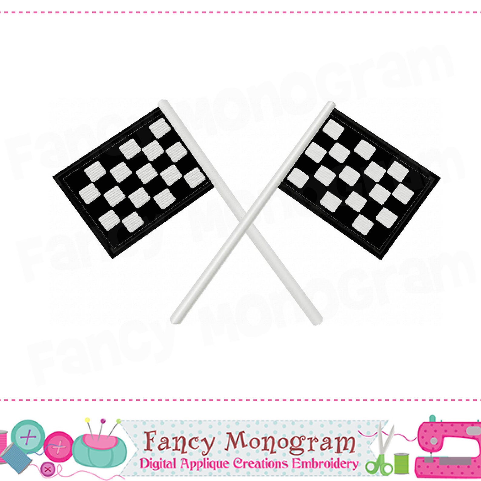Race Flags Applique Gokarting Race Flags Design Race Etsy