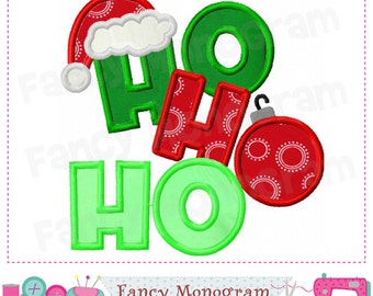 HO HO Applique Design - Santa Claus Christmas Embroidery  (Digital Download)