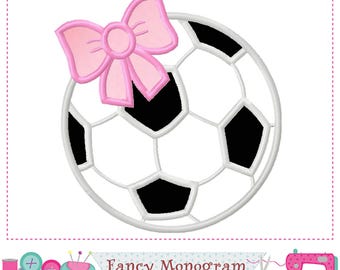 Soccer Applique Embroidery - Bow Stitching Pattern 1911