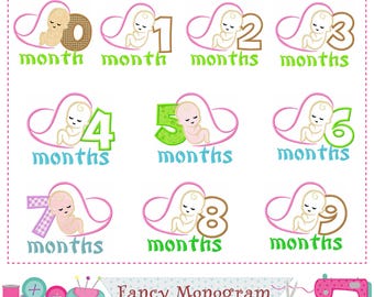 Baby Shower Numbers Applique Embroidery -235BB