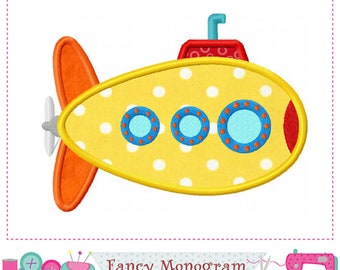 Submarine Applique Machine Embroidery Design -233SB