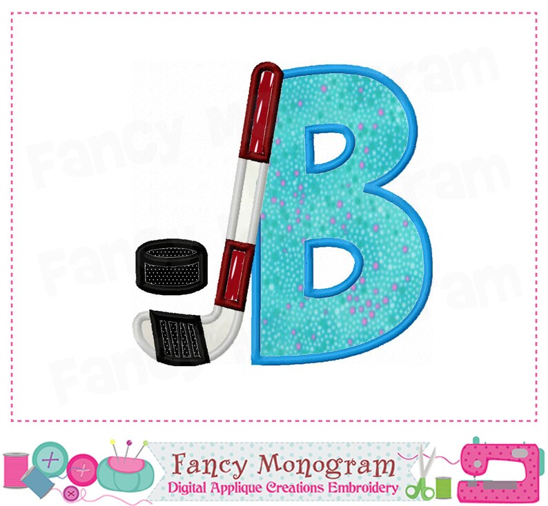 Ice Hockey Alphabet Embroidery Ice Hockey Letters Applique Etsy