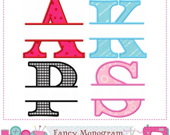 Split Monogram Alphabet Applique: Machine Embroidery Font (Digital Download) 1601