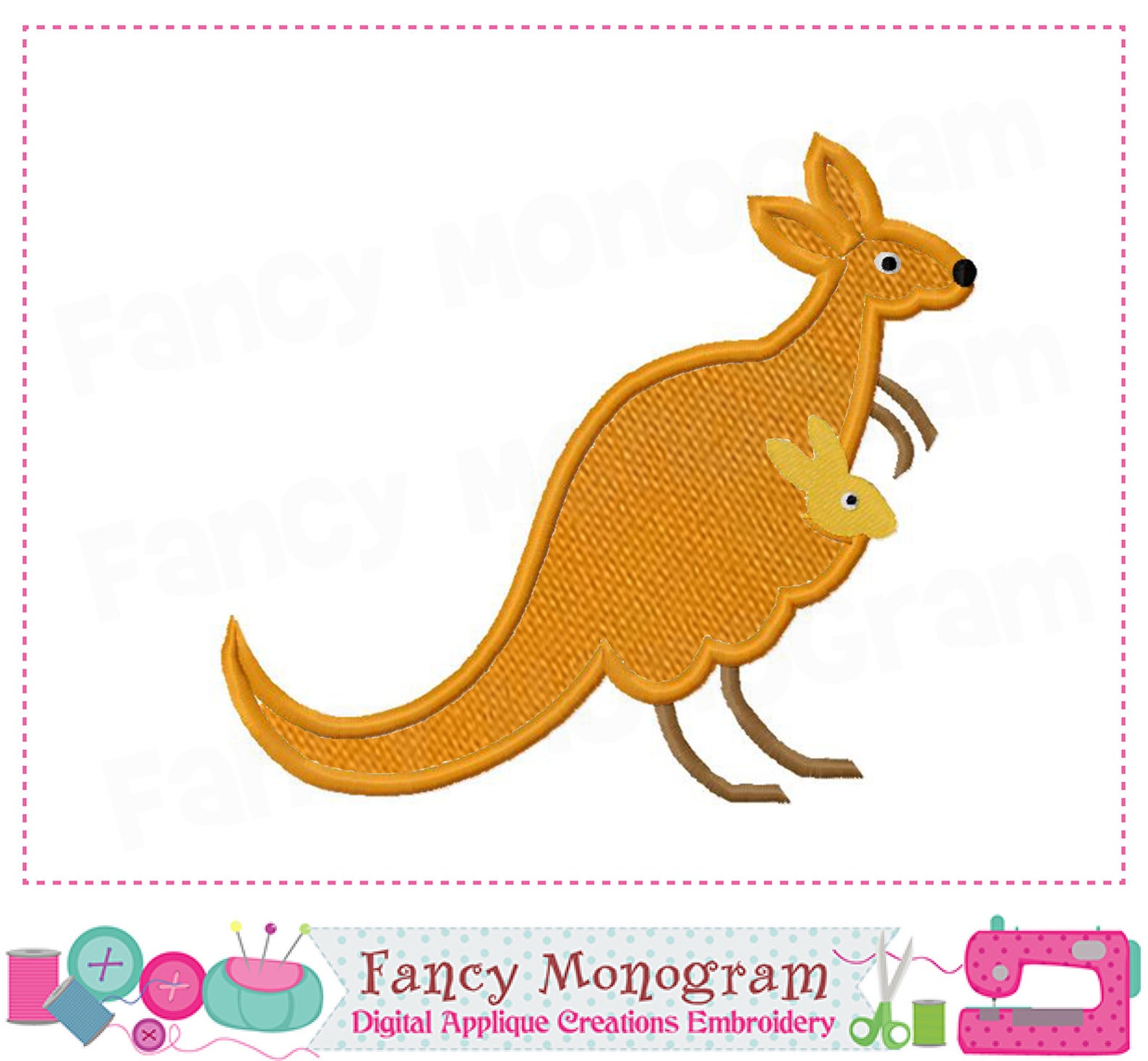 Kangaroo Applique Kangaroo Embroidery Kangaroo Design Etsy