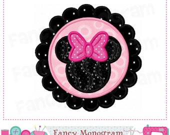 Minnie Mouse Applique Embroidery Design - Bow sewing Pattern 1727