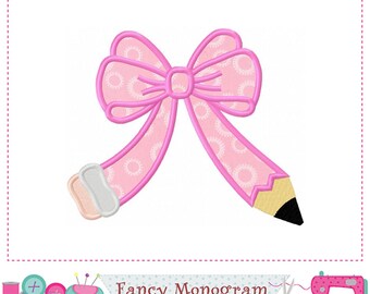 Bogen Applikation Stickerei - Handmade Bleistift Schule Nähen -256PW