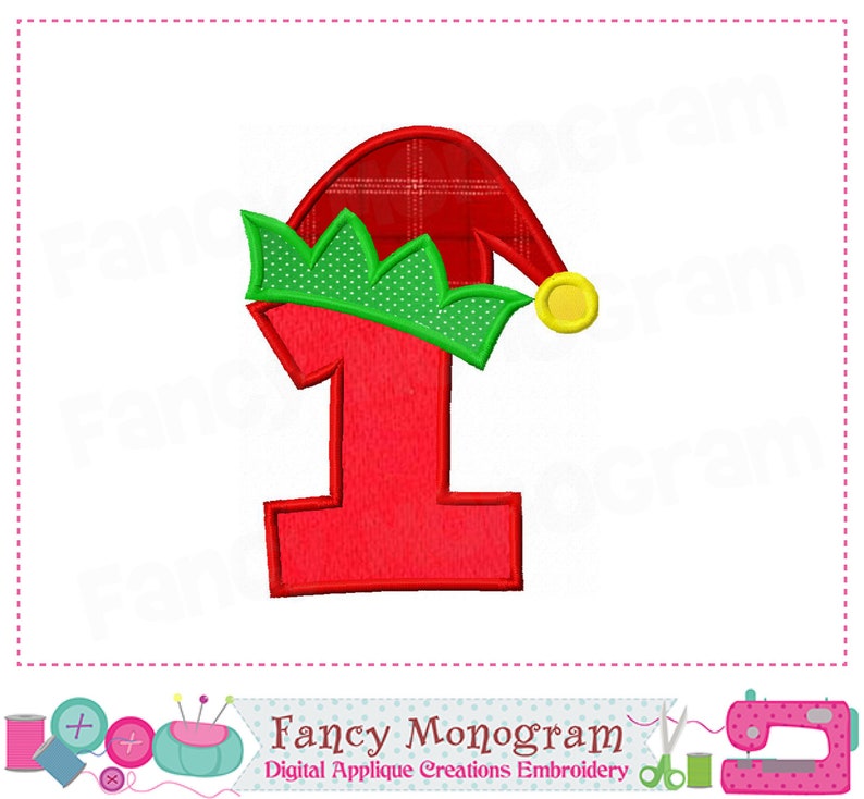 Elf Numbers Applique Christmas Numbers Applique Christmas Etsy