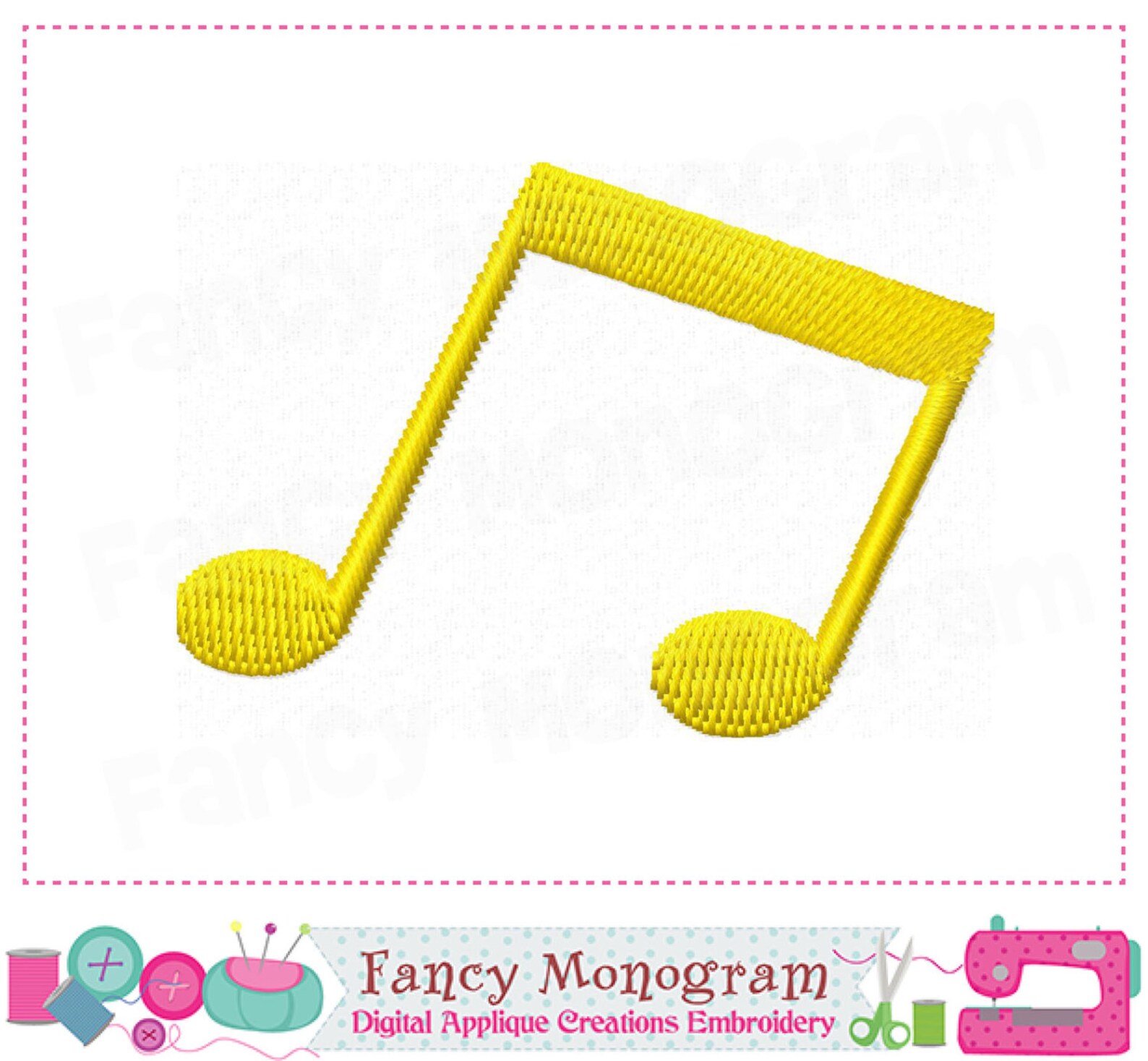 Musical Notes Embroidery Five Individual Musical Notes Etsy