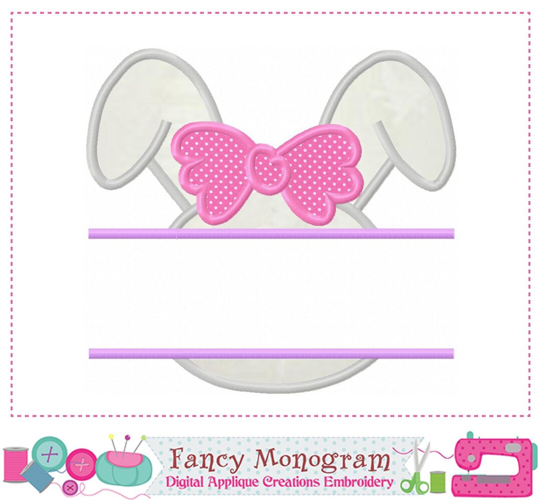 Machine Embroidery Split Bunny Girl Applique Embroidery, Easter Design ...