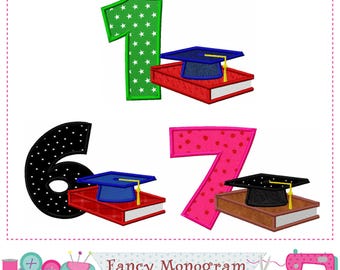 Graduation Numbers Applique Embroidery Design (Digital Download) 2167
