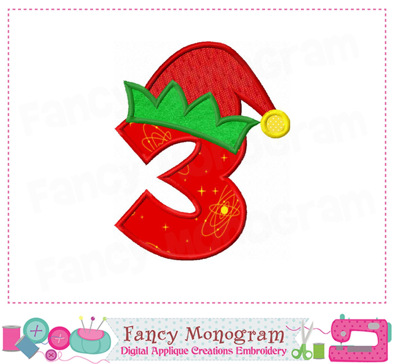 Elf Numbers applique Christmas Numbers applique Christmas Etsy