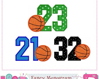 Basketball Numbers Applique: Machine Embroidery Design (20-34)