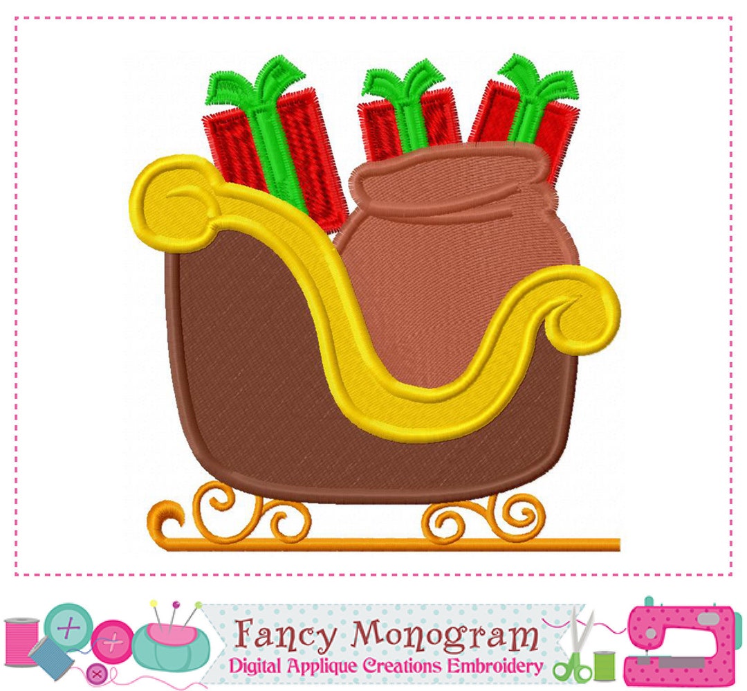 Christmas Sleigh Design Christmas Sleigh Embroidery Christmas ...
