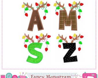 Reindeer Alphabet Fonts - Letters Applique Monogram Embroidery -2312K