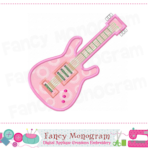 May include: Pink electric guitar with a white and pink polka dot pattern. The guitar has a black pickguard and a white fretboard.