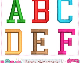 3D Puff Alphabet Embroidery - Varsity Font Letters Machine Designs(1.5'' 2'' 2.5'') 2659