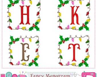 Christmas Monogram Embroidery Fonts | Machine Embroidery Alphabet Designs -1992
