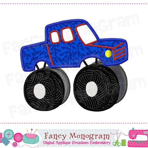 Monster Truck applique embrodiery design - Monster Truck design - Birthday party embroidery design - machine embroidery