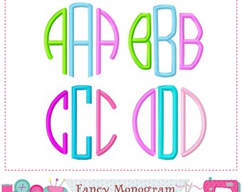 Circle Fonts Alphabet Embroidery - Custom Letter Designs -2699