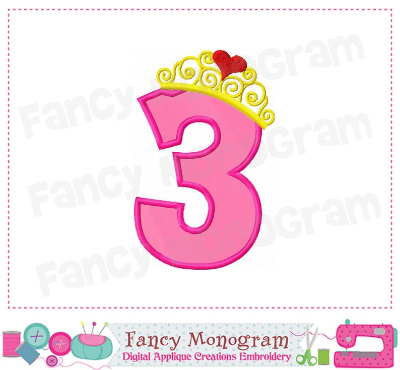 birthday number 3 pink