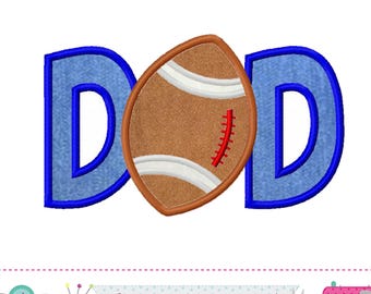 DAD Applique - Football Machine Embroidery Pattern 1842