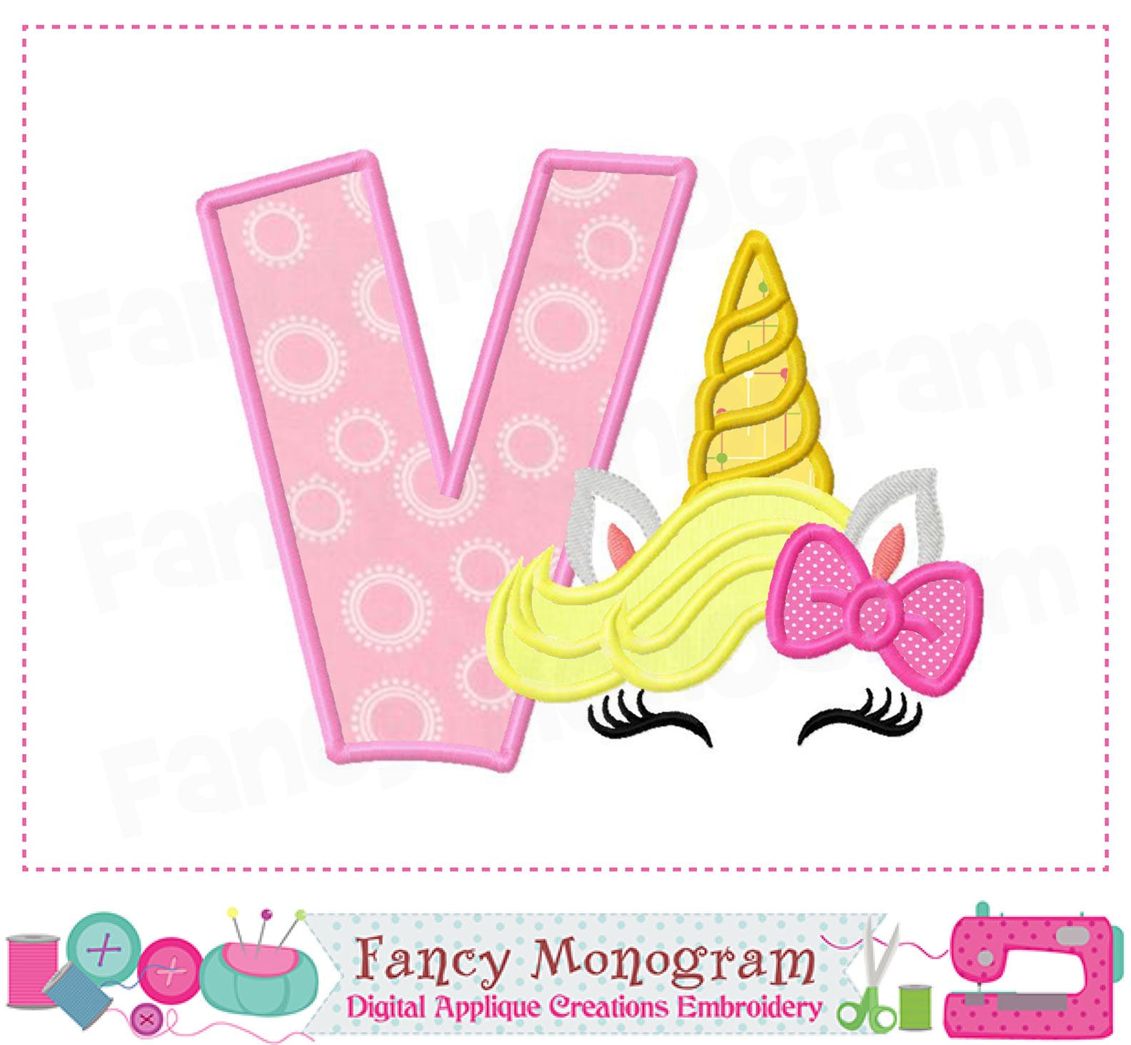 Unicorn Alphabet Embroidery Unicorn Alphabet Embroidery
